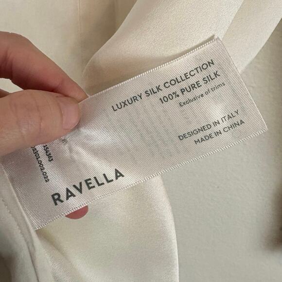 Ravella Milano Luxury Silk Satin Gold Button Down Quiet Luxury Blouse Medium - Picture 6 of 6